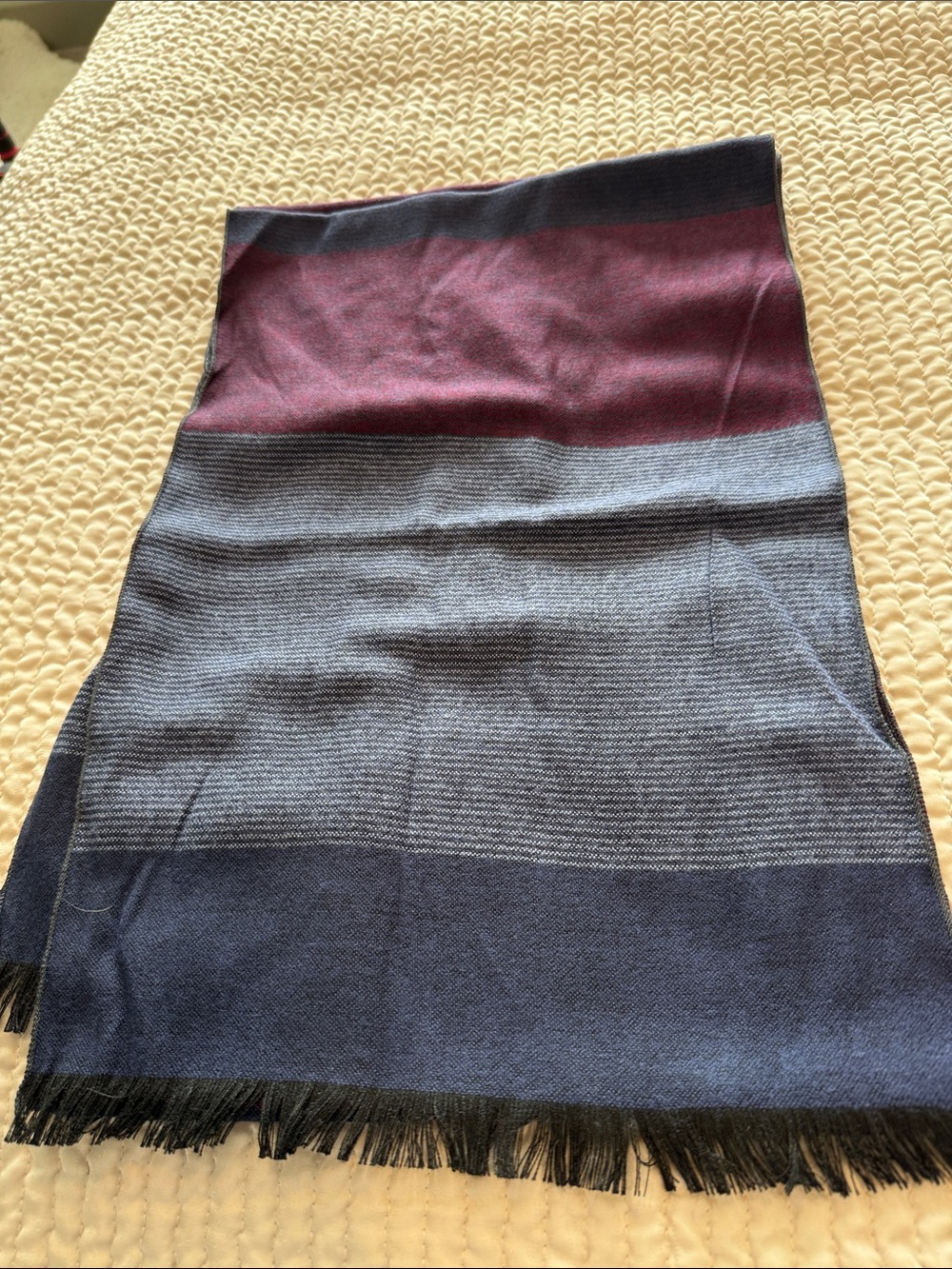 Five Four Men's Colorblock Knit Scarf in Burgundy, Gray & Navy